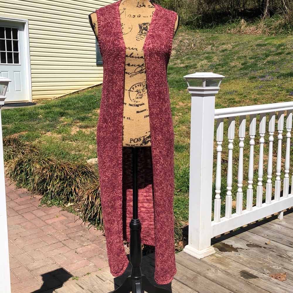 Knox Rose Lightweight Sweater Duster Vest Large